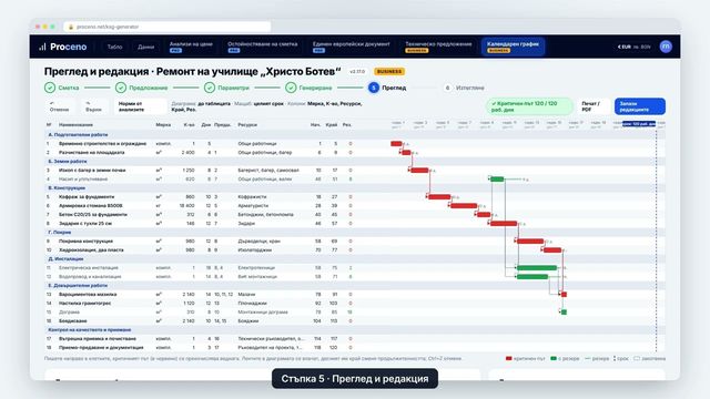 Кадър от урока „Календарен график“
